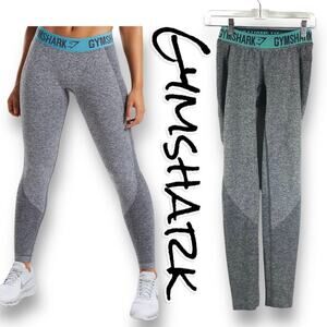 Gymshark Flex Leggings Charcoal Marl Dusky Teal Womens Size Small